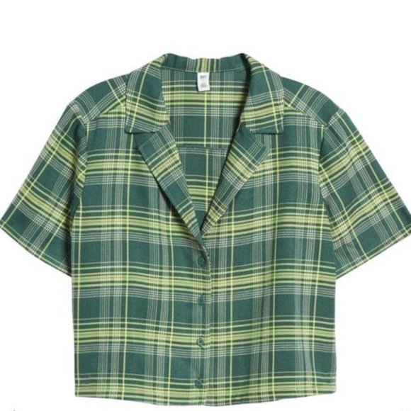 BP Green Plaid Veronika Camp Shirt Blazer NWT Size 2X - Picture 2 of 8